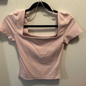 Aritzia Contour Blush Pink Shortsleeve Top